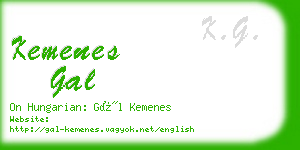kemenes gal business card